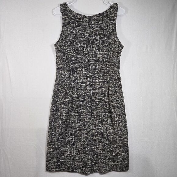 MM LaFleur The Lydia Boucle Black White Tweed Twist Strap Sheath Career Dress 10 - Picture 3 of 11